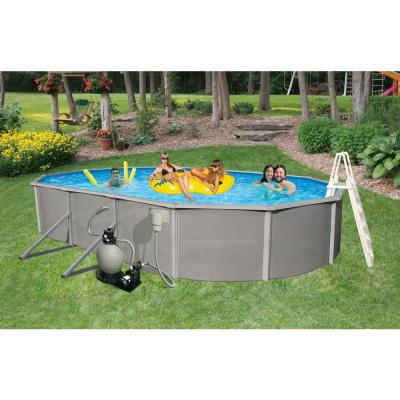 Oval 15 Ft X 30 Ft Above Ground Pools Pools The Home Depot