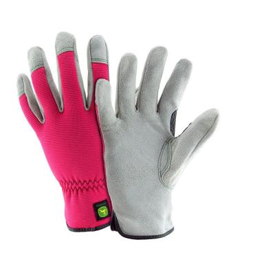Split Cowhide Ladies Spandex Back Gloves