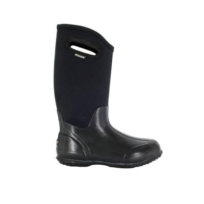 Classic High Women 13 in. Glossy Black Rubber with Neoprene Handle Waterproof Boot
