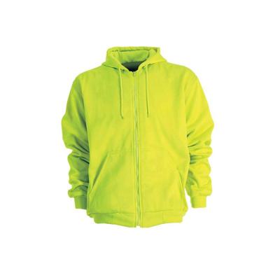Men's Yellow 100% Polyester Enhanced Visibility Hooded Sweatshirt