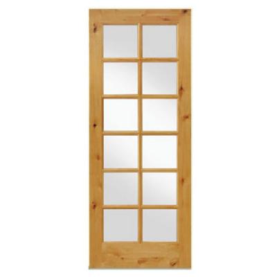 Rustic Knotty Alder 12-Lite TDL Wood Stainable Interior Door Slab