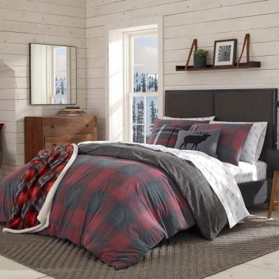 Kess InHouse NL Designs Optical Illusions Red Black Featherweight Queen Duvet Cover 88 x 88, 