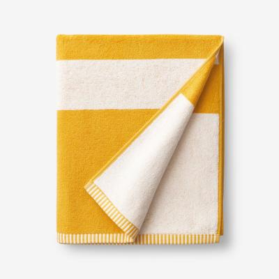 Wide Stripe Cotton Terry Beach Towel