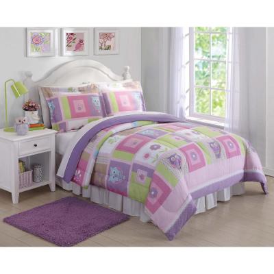 Happy Pink Owls Comforter Set