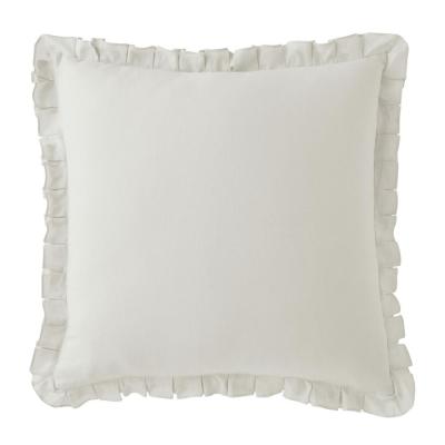 The Company Store 26 In Linen Cotton Solid Blue Smoke Euro Square