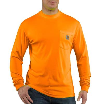 Personal Protective Brite Orange Polyester Long-Sleeve T-Shirt