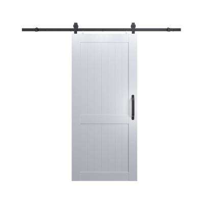 Masonite 30 In X 84 In Melrose Solid Core Primed Composite Interior Sliding Barn Door Slab With Hardware Kit 47583 The Home Depot