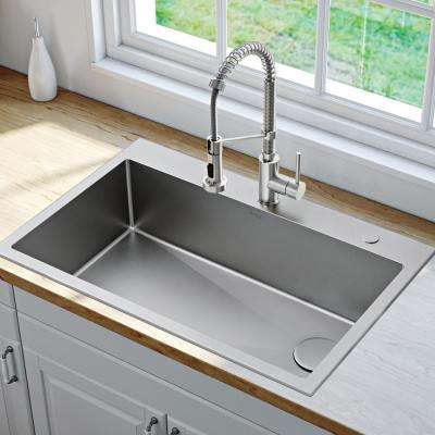 Gold Faucet Stainless Steel Sink loften all in one dual mount drop in stainless steel 33 in