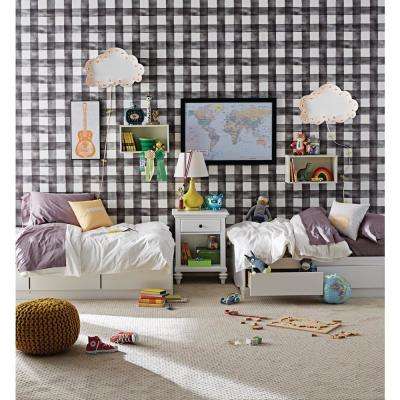 Roll Black Wallpaper Home Decor The Depot 56 Sq Ft Black And White Watercolor Check Removable Wallpaper