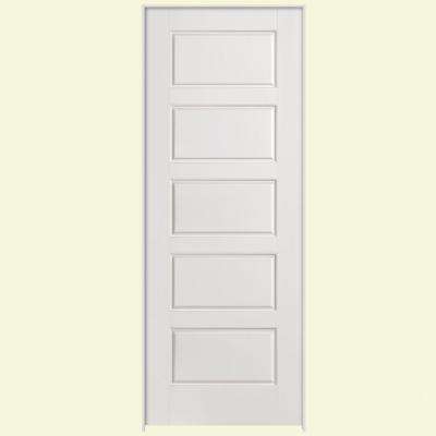 Solidoor Riverside Smooth 5 Panel Equal Solid Core Primed Composite Single Prehung Interior Door