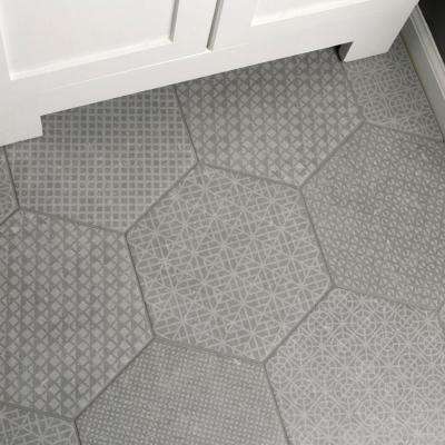 Hexagon Gray Tile Flooring The Home Depot Hexagon Gray Tile Flooring The