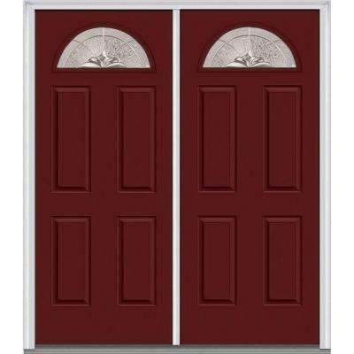 72 X 80 Double Door Front Doors Exterior The Home Depot Heirloom Master Deco Gl 1 4 Lite Painted Majestic Steel Double Prehung Front Door