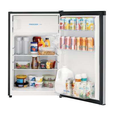 Frigidaire Ffph44m4lm 4 4 Cu Ft Compact Refrigerator With 2 Spacewise Adjustable Glass Shelves 1 Clear Crisper Drawer Bright Lighting Insulated 0 7 Cu Ft Freezer Compartment And Reversible Door Silver Mist