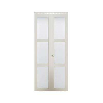 3080 Series 3 Lite Tempered Frosted Glass Composite Interior Closet Bi Fold Door