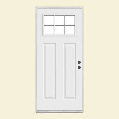 Craftsman 6 Lite Primed Steel Prehung Front Door