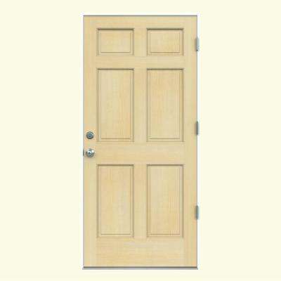 6 Panel Hemlock Wood Doors Front The Home Depot Wood Doors