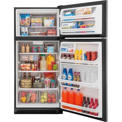 Top Freezer Refrigerators The Home Depot Top Freezer Refrigerator In Stainless Steel