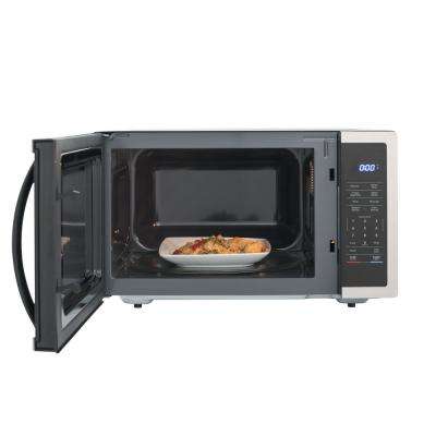 Stainless Steel Countertop Microwaves The Home Depot Countertop Microwave In Stainless Steel With Gray Cavity