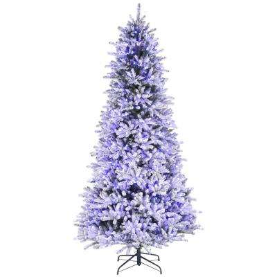 9 Ft Pre Lit Led Flocked Balsam WRGB Artificial Christmas Tree 9 Ft Pre Lit Led Flocked Balsam WRGB Artificial Christmas Tree