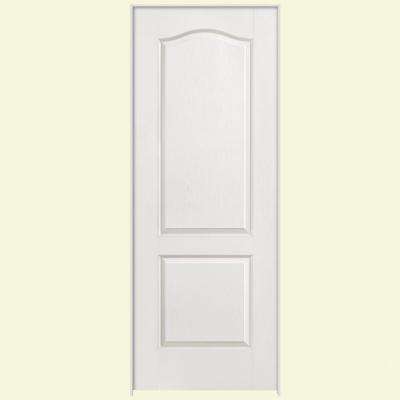 Solidoor Textured 2 Panel Arch Top Solid Core Primed Composite Single Prehung Interior Door
