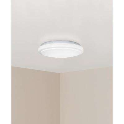 White Flush Mount Lights Lighting The Home Depot Functional Style 20 In Round White 150 Watt Equivalent Integrated Led Flush Mount Bright
