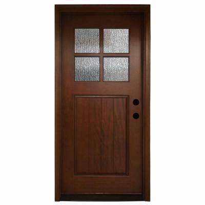 Rain Mahogany Exterior Prehung Doors With Glass Wood Doors
