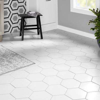 Blue Hexagon Floor Tile Bathroom