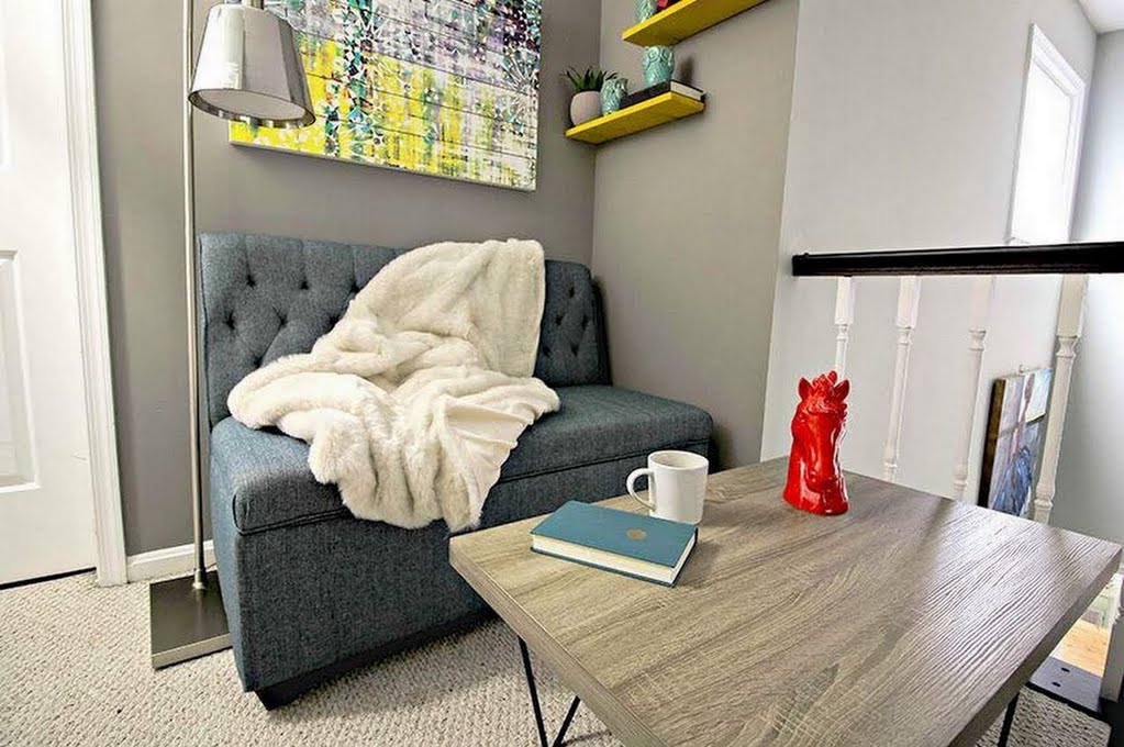 Small Sleek Nook Living Room The Home Depot