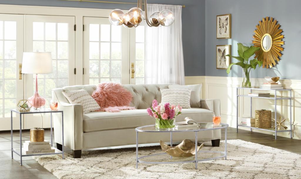 Spring Glam Living Room Home The Home Depot