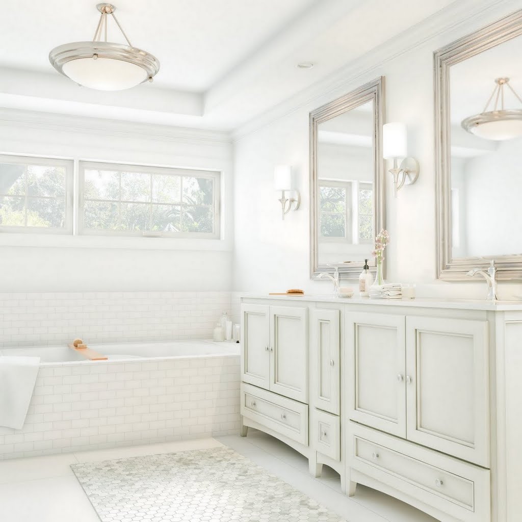 Bright White Master Bath – Bathroom – The Home Depot