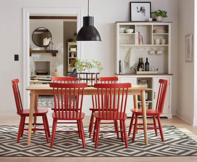 Red best sale farmhouse chairs