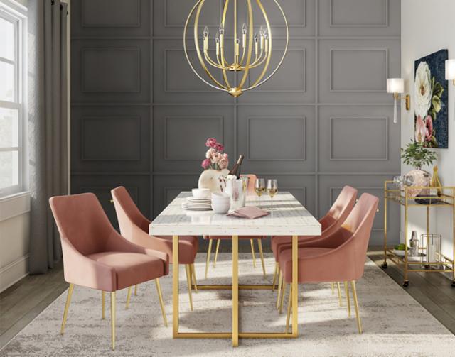 Explore Glam Dining Room Styles For, Glam Dining Table