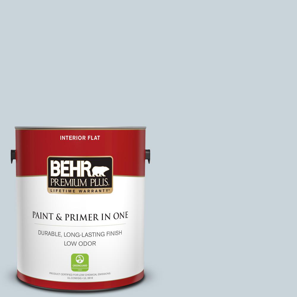 BEHR PREMIUM PLUS 1 gal. N4801 Light Drizzle Flat Low Odor Interior