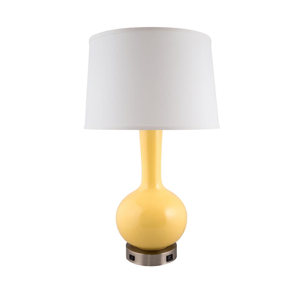 yellow glass lamp base