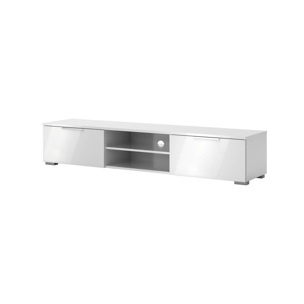 Tvilum Match White High Gloss 1 Drawer 2 Shelf Tv Stand 70066uuuu