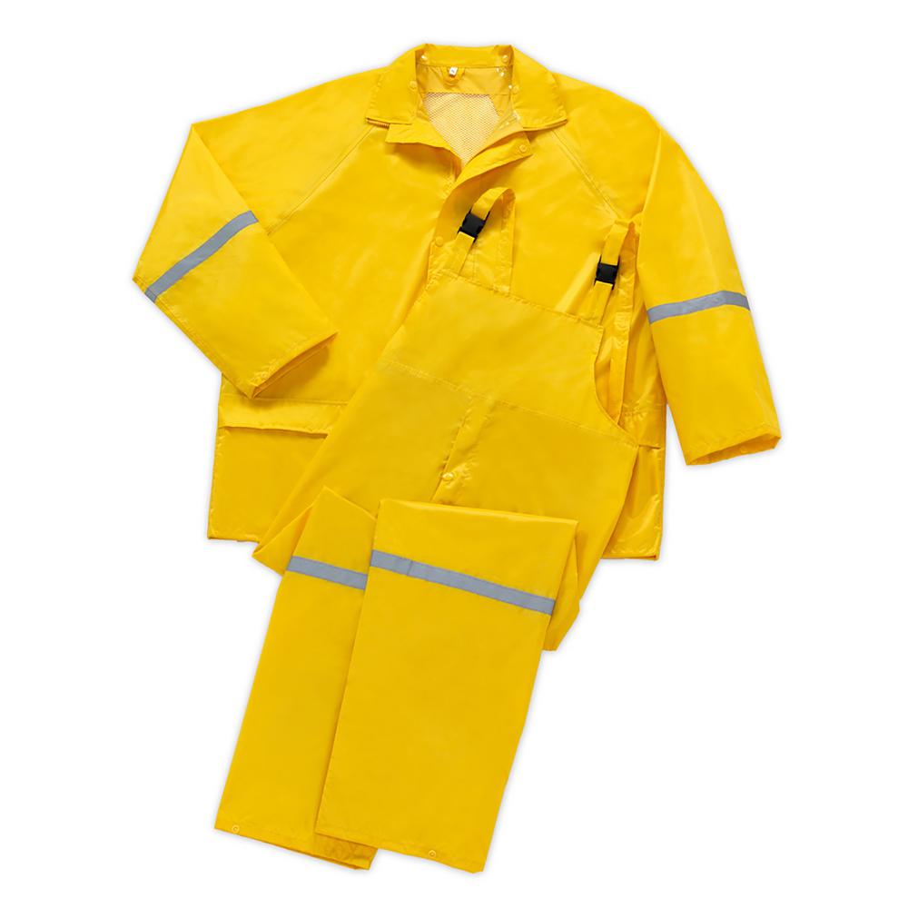 West Chester Protective Gear Large Yellow 3 Piece Pvc Polyester Rain Suit
