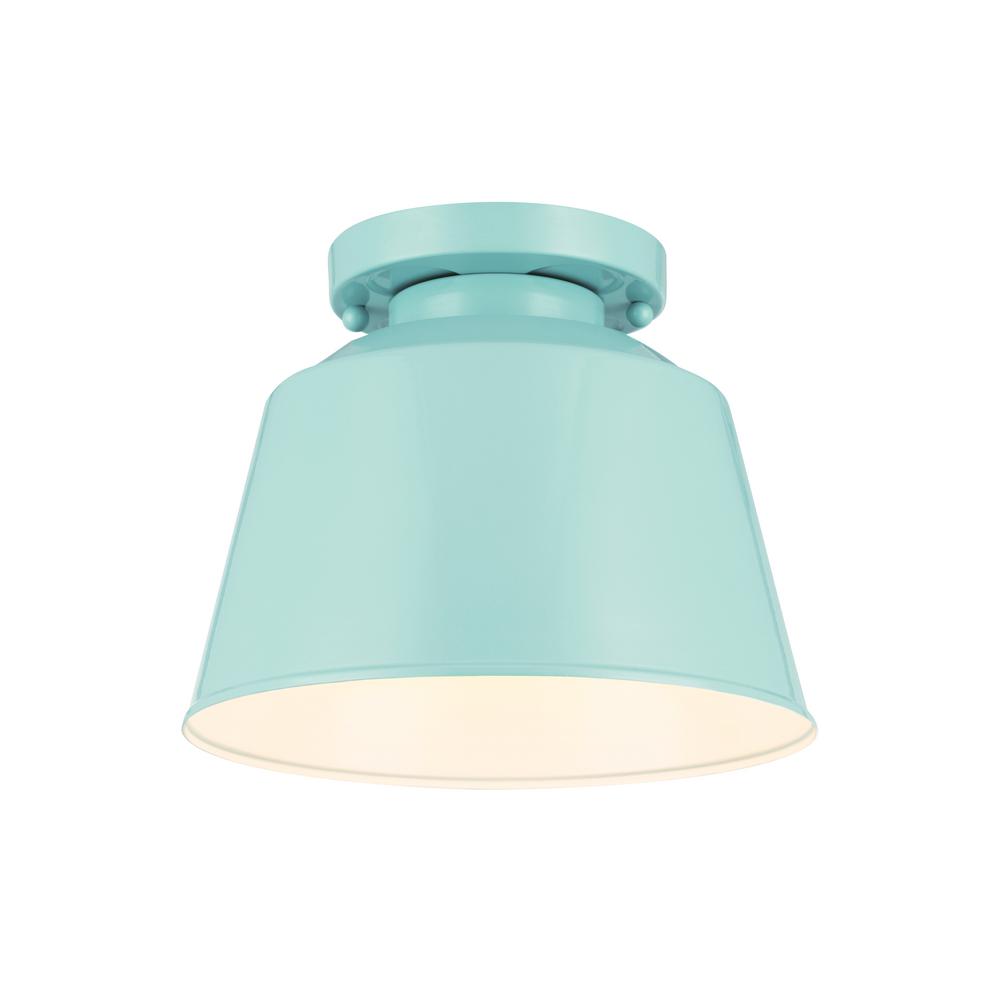 Blue Outdoor Flush Mount Lights Ceiling Lighting The Freemont Collection 1 Light Hi Gloss Blue Outdoor Flushmount