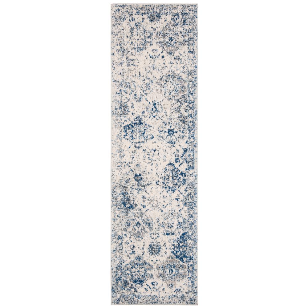 Safavieh Madison White/Royal Blue 2 ft. x 18 ft. Runner RugMAD611C218 The Home Depot