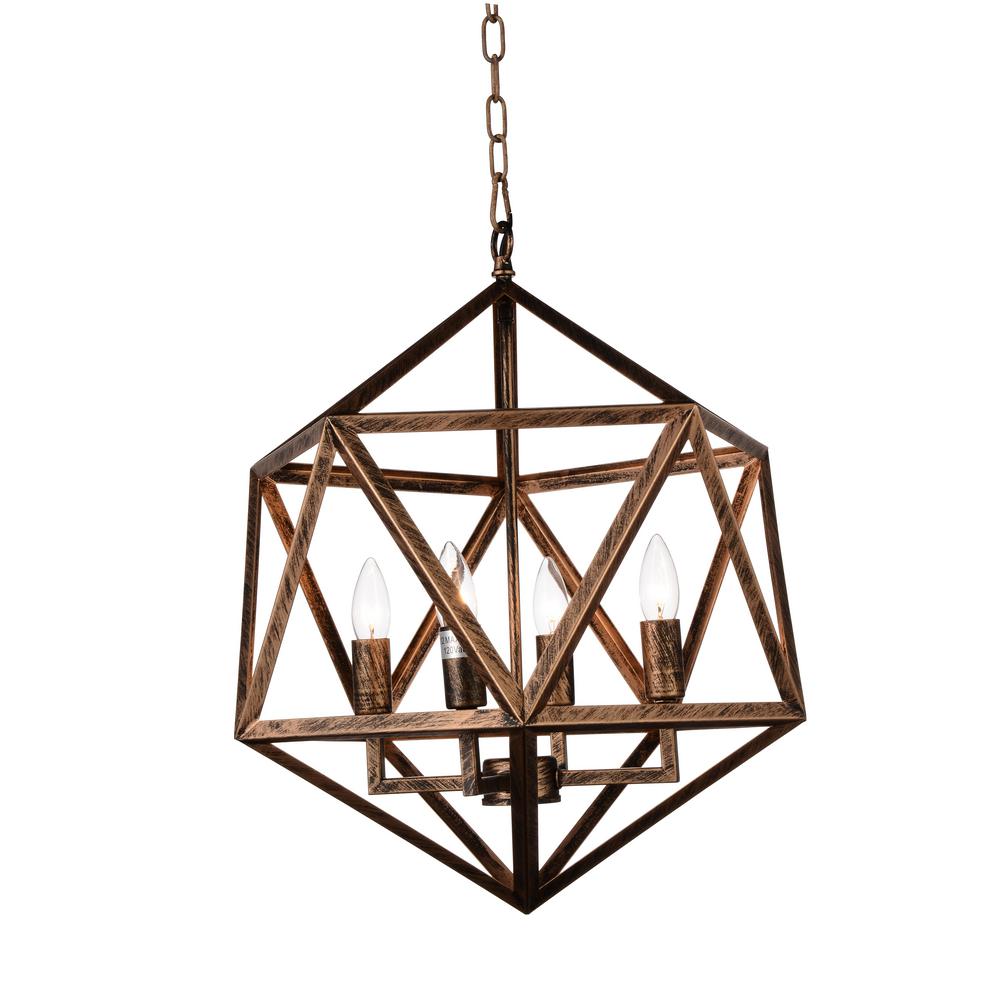 Cwi Lighting 4 Light Antique Forged Copper Chandelier 9641p20 Cwi Lighting 4 Light Antique Forged Copper Chandelier