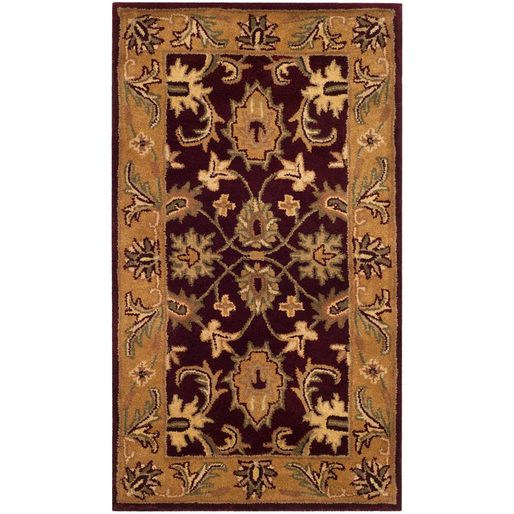 Safavieh Classic Burgundy Gold 2 Ft X 4 Ft Area Rug Cl244a 24 The Home Depot
