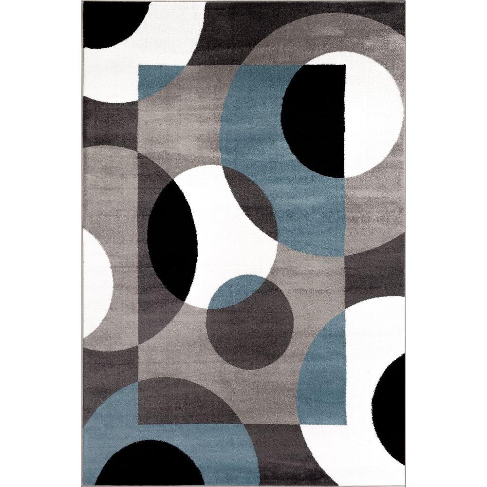 World Rug Gallery Modern Circles Blue 5 Ft 3 In X 7 World Rug Gallery Modern Circles Blue 5 Ft 3 In X 7