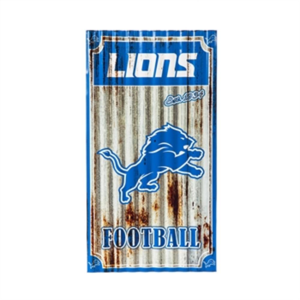 Detroit Lions Nfl Corrugated Metal Indoor Outdoor Wall Art