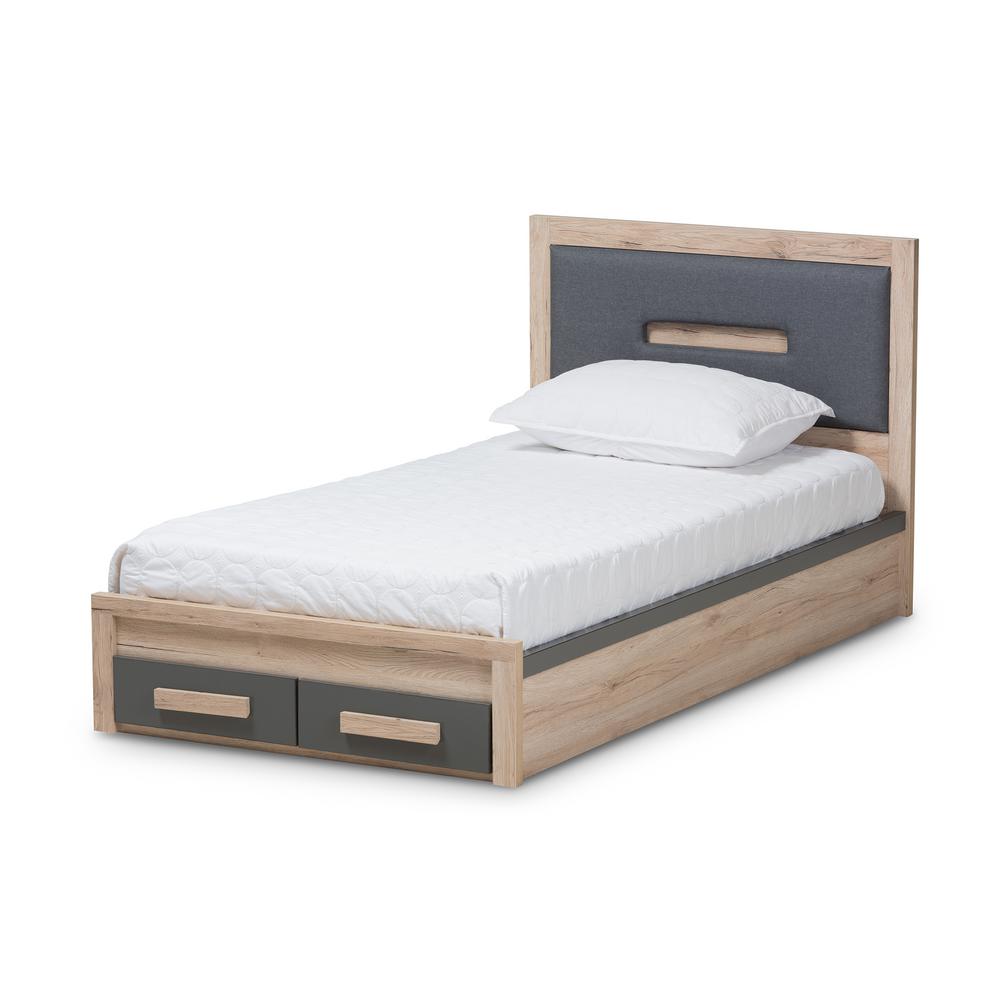 Twin Beds Headboards Bedroom Furniture The Home Depot Pandora Dark Gray Twin Storage Bed