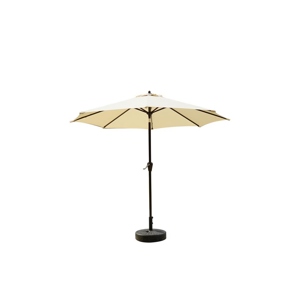 Unbranded 9 Ft Market Automatic Tilt Patio Umbrella With Windvent In Dura Fast Beige With Bronze Frame Finish Ua90aza220 The Home Depot