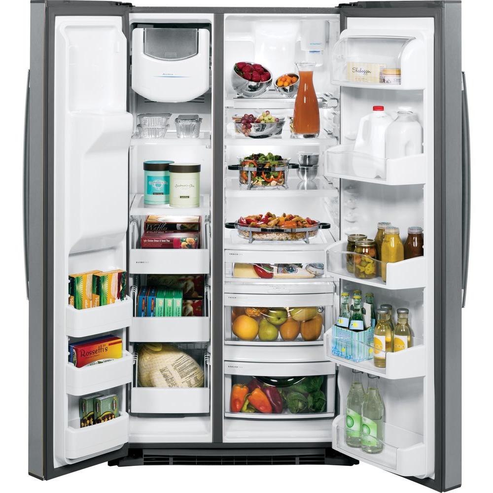 Ge Profile 25 3 Cu Ft Side By Side Refrigerator In Stainless