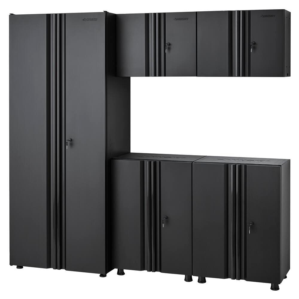 Husky 5 Piece Regular Duty Welded Steel Garage Storage System In Black 78 W X 75 H 19 D Gs07805 2d The Home Depot Husky 5 Piece Regular Duty Welded Steel, Home Depot Garage Cabinets Husky