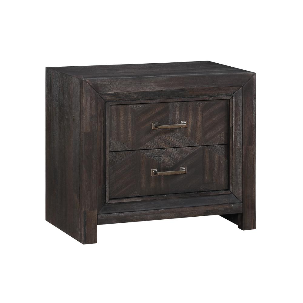 Unbranded Ripley 2 Drawer With 2 Port Usb Charger Vintage Coffee Nightstand 25 In H X 28 In W X 17 In D 3gm481 The Home Depot