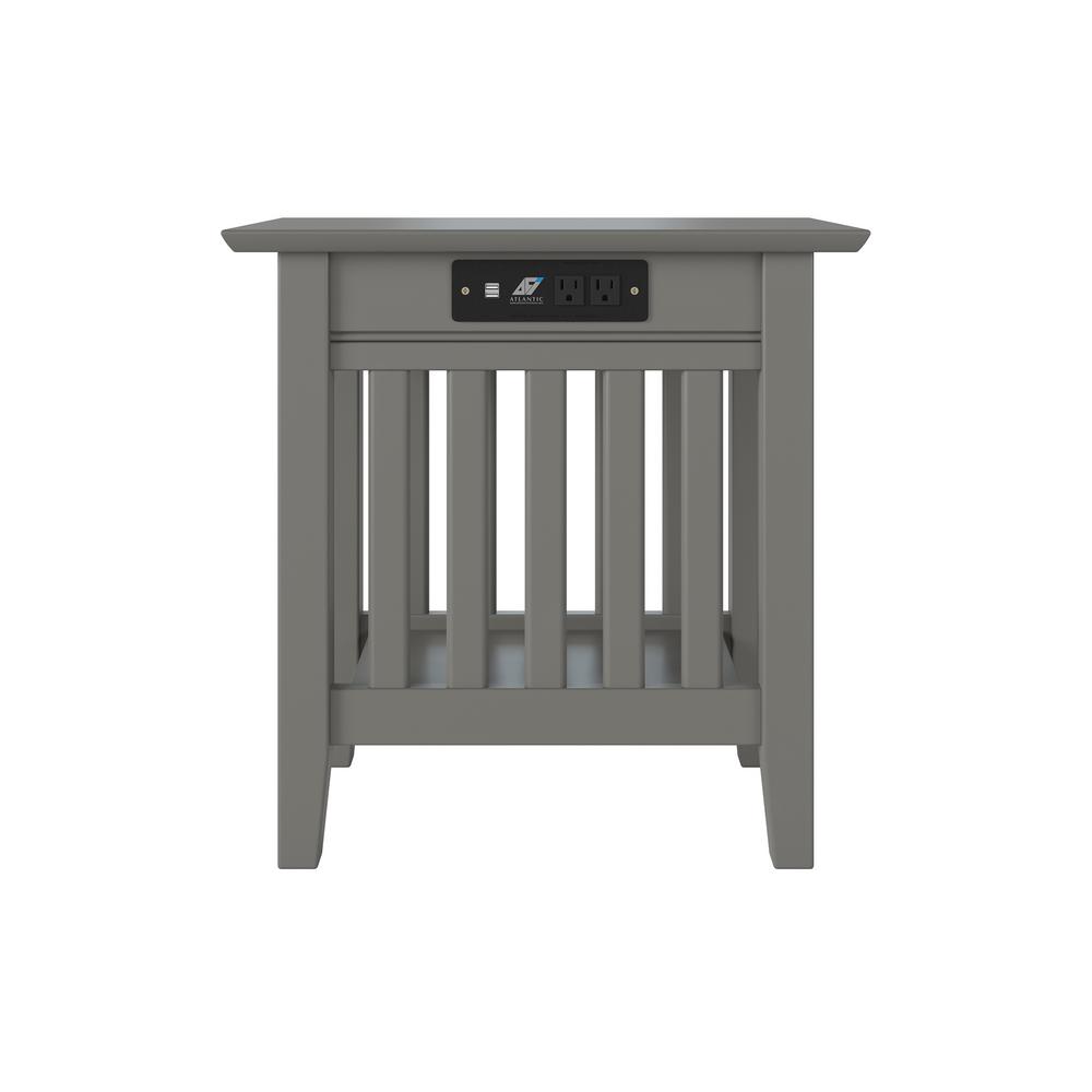 Atlantic Furniture Mission Grey Chair Side Table With