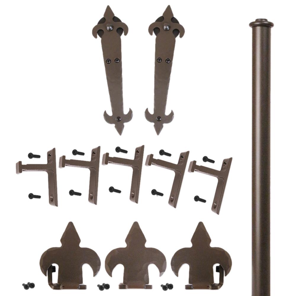 96 In Fleur De Lis Oil Rubbed Bronze Sliding Barn Door Round