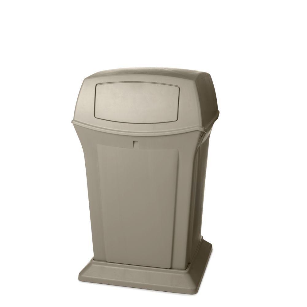 Rubbermaid Commercial Products Ranger 45 Gal. Beige 2-Door Trash Can